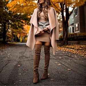 Stuart Weitzman TieLand Over The Knee Boots in Dark Brown Suede Sz 5